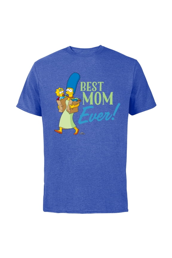 Marge Simpson Best Mom Ever - Short Sleeve Cotton T-Shirt for Adults - Customized-Royal Heather