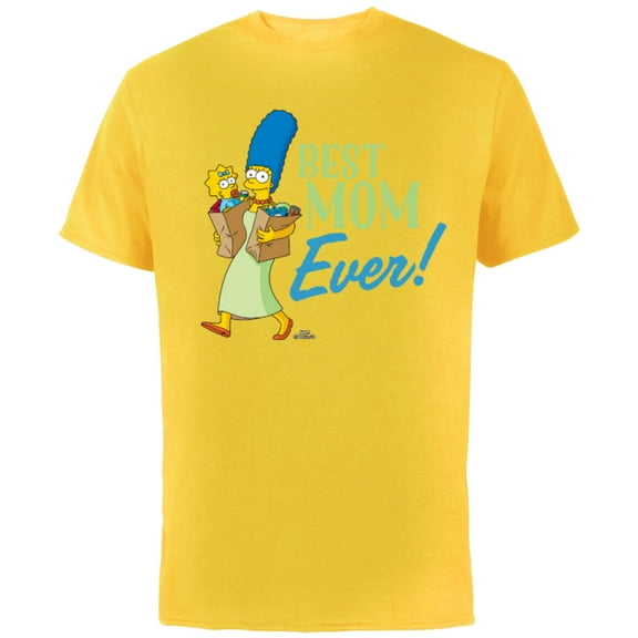 The Simpsons Marge Simpson Best Mom Ever - Short Sleeve Cotton T-Shirt for Adults - Customized-Yellow