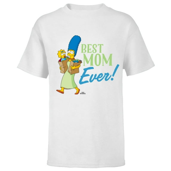 The Simpsons Marge Simpson Best Mom Ever - Short Sleeve T-Shirt for Kids - Customized-White