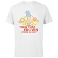 thumbnail image 1 of The Simpsons Marge Simpson Turn That Frown Upside Down Retro - Short Sleeve Cotton T-Shirt for Adults - Customized-White, 1 of 5