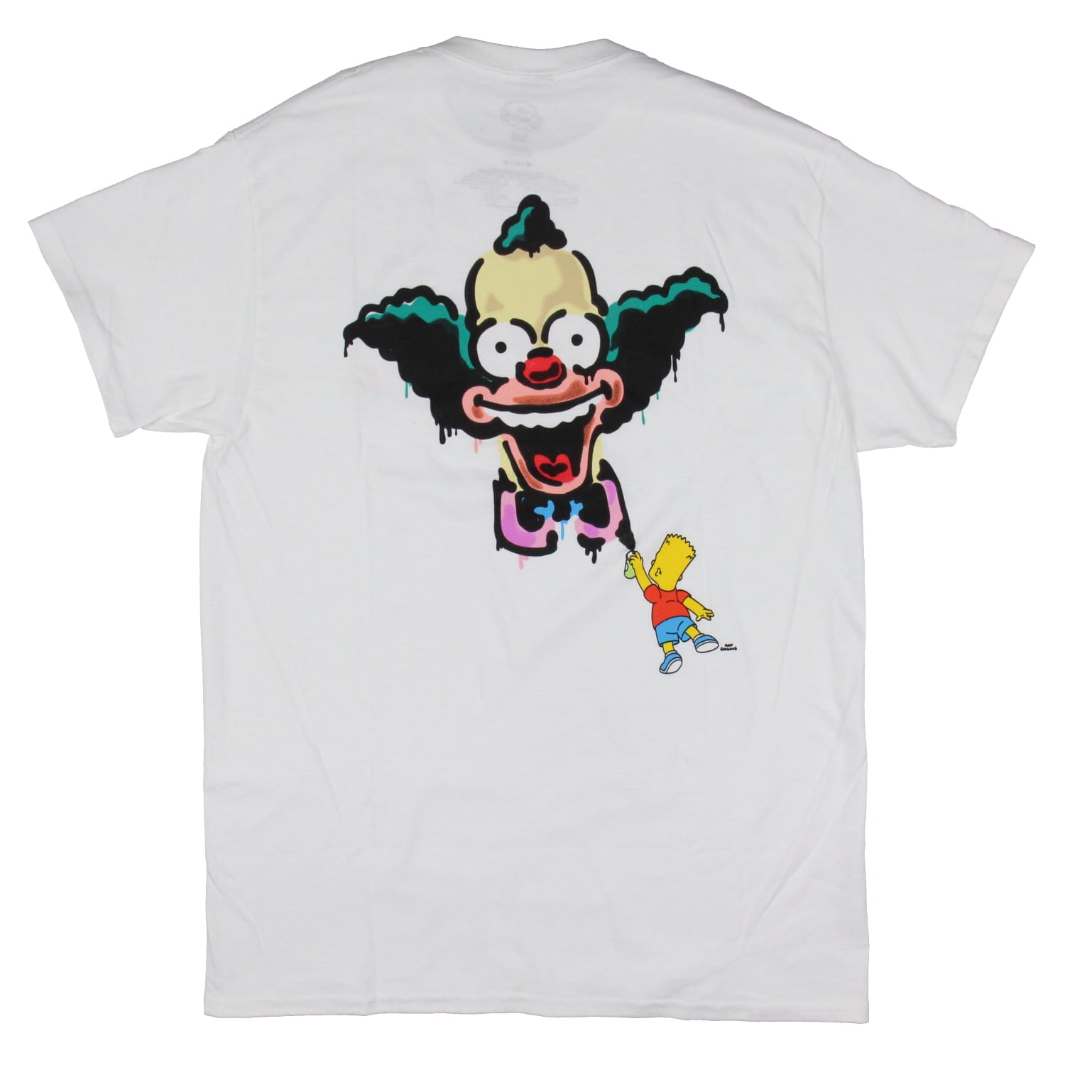 The Simpsons Men's' Bart Graffiti Krusty The Clown Double-Sided T-Shirt  (Medium)