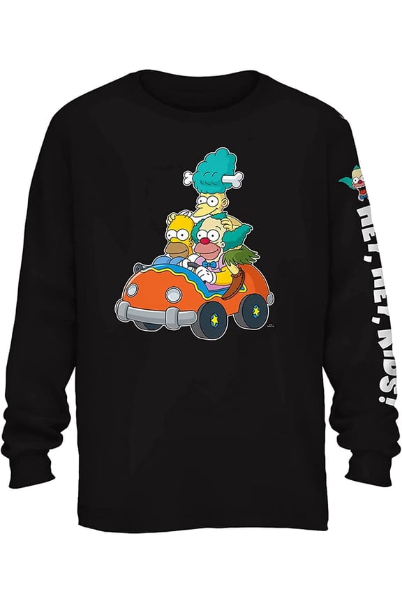 Men's Bart Simpson Classic Shirt Homer, Bart, Lisa Tee Long Sleeve T-Shirt Black, X-Large