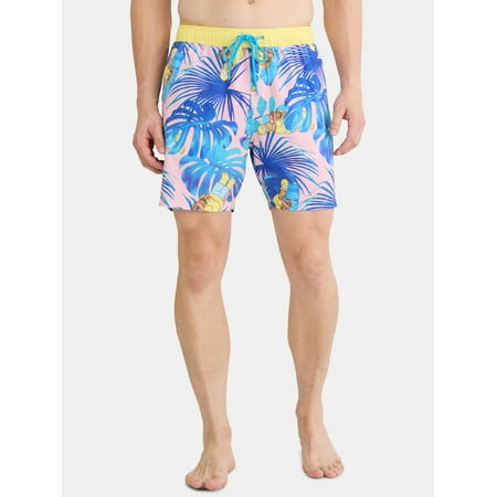 The Simpsons License Men’s & Big Men's Graphic Swim Shorts, Sizes S-3XL