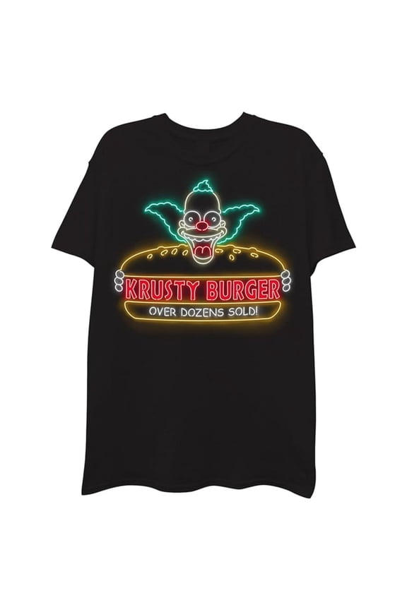 Men's Shirt, Classic Printed Krusty The Clown T-shirt Black - XL