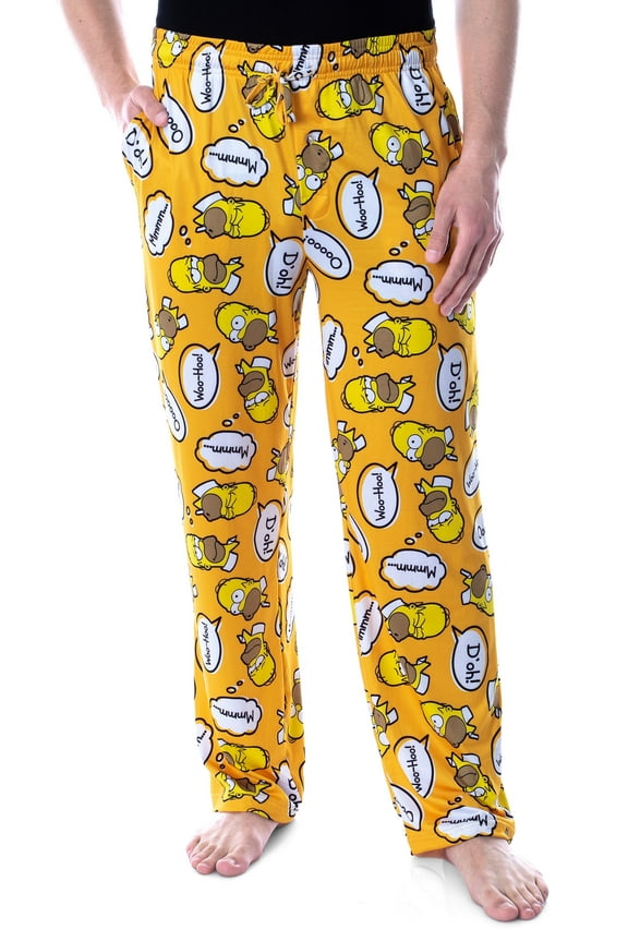 The Simpsons Men's Homer Simpson Bubble Thoughts Adult Loungewear Sleep Pajama Pants