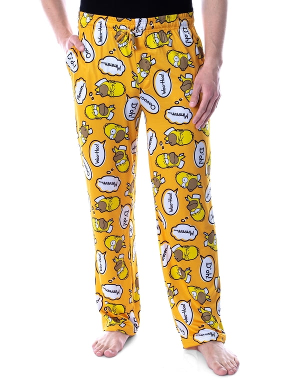 The Simpsons Men's Homer Simpson Bubble Thoughts Adult Loungewear Sleep Pajama Pants