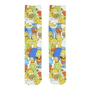 The Simpsons Mens Novelty Simpsons Family Collage All Over Print Sublimated Photoreal Crew Socks Shoe Size 6-12