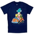 thumbnail image 1 of The Simpsons Men's Officially Licensed Homer, Bart, & Marge Graphic Print Tee T-Shirt (Small, Navy (Homer, Marge, & Krusty)), 1 of 1