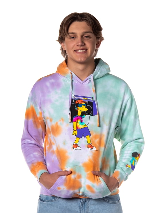 The Simpsons Men's Otto Tie Dye Pullover Hoodie Sweatshirt