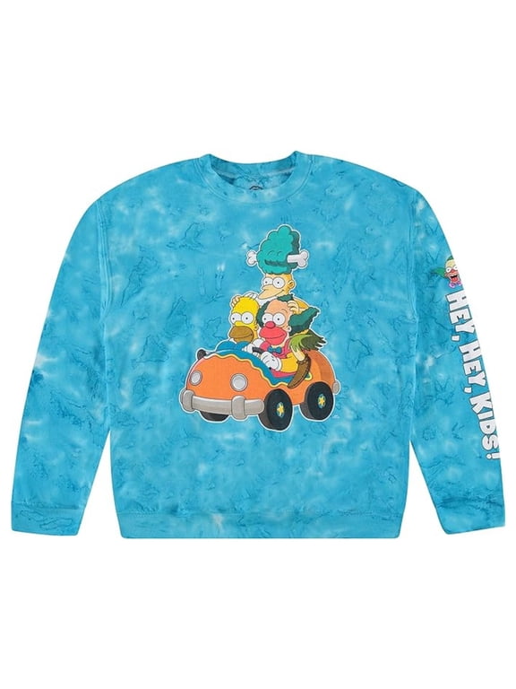 Men's Sweatshirt, Classic Tie Dye The Simpsons Sweatshirt Turquoise - L