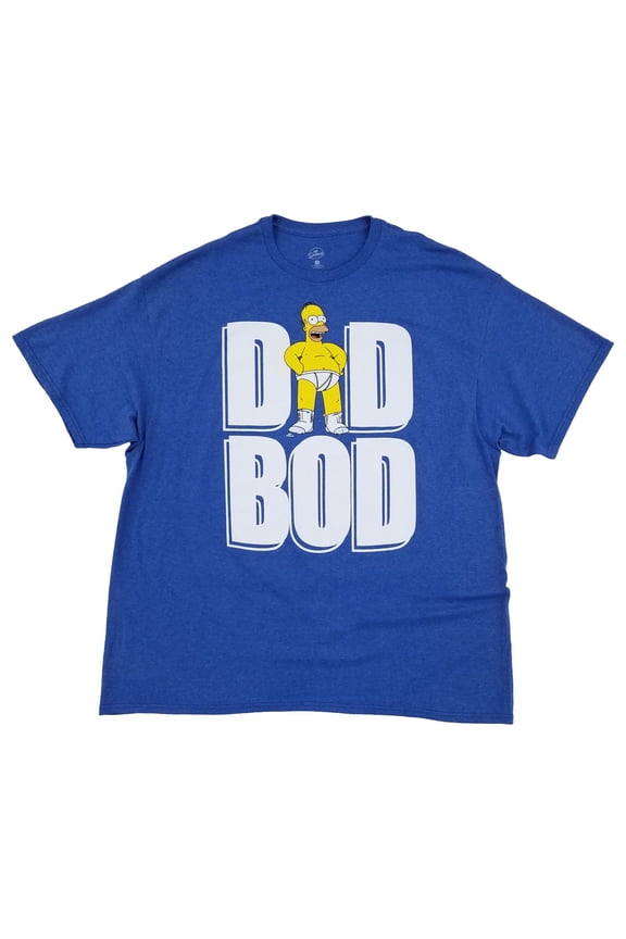 Mens Blue Homer Simpson Dad Bod Short Sleeve T-Shirt XX-Large