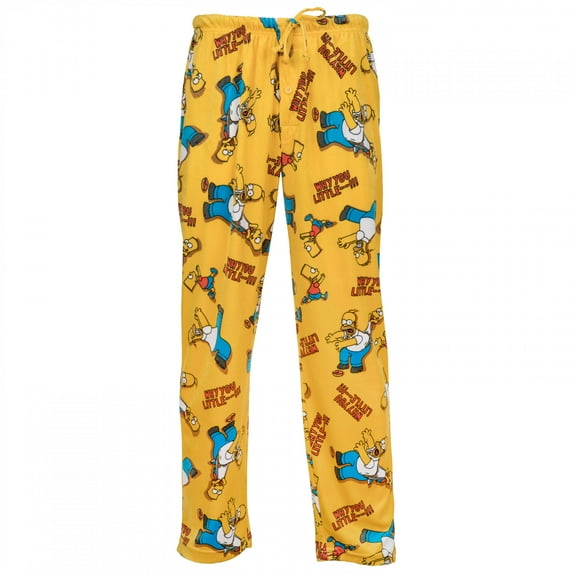 The Simpsons Mens Homer Pajama Pants Sleepwear Loungewear, Yellow, Size: XL