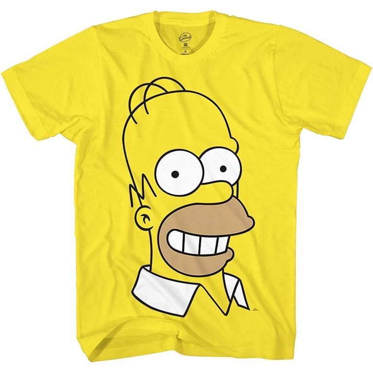 The Simpsons Mens Homer Shirt - Homer, Moe Szyslak, Chief Wiggum, Ned  Flanders, Bart, Lisa Big Face Costume Cosplay T-Shirt