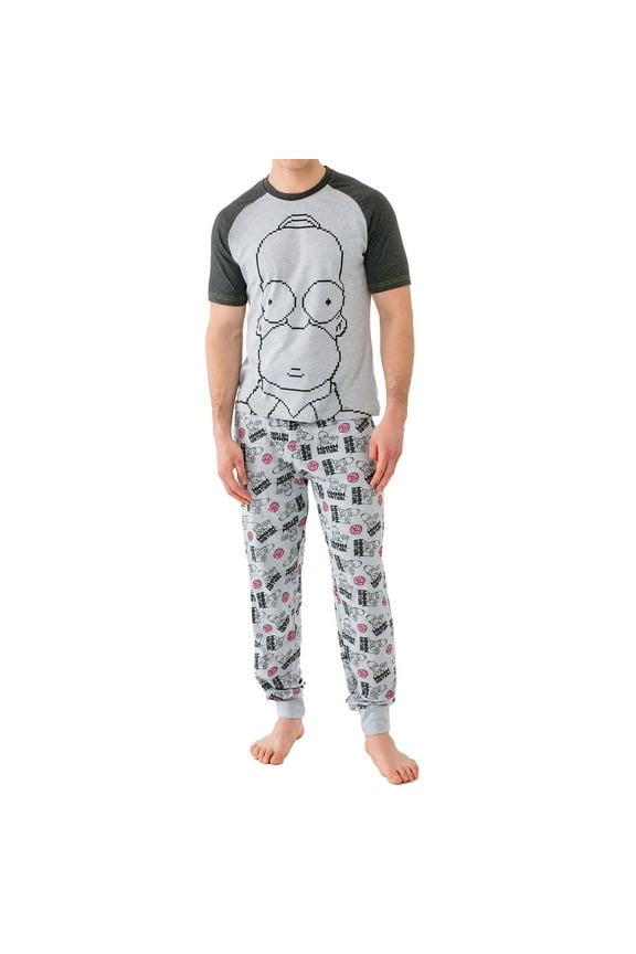 Mens Homer Short Sleeve Pajamas Szizes S-XXL