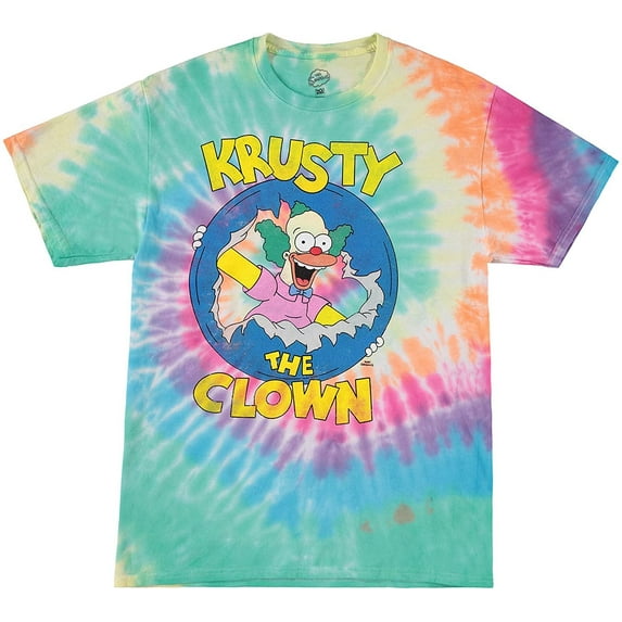 The Simpsons Mens' Krusty The Clown Shirt Krusty Burger Logo Tee Graphic T-Shirt