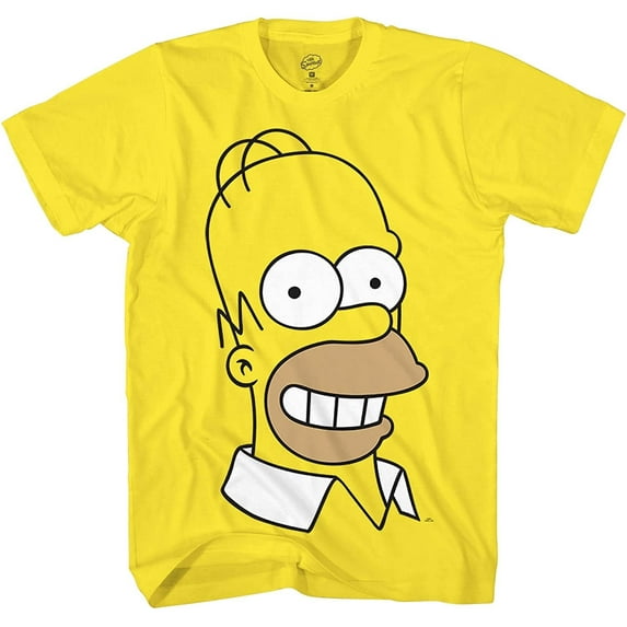 The Simpsons Mens Shirt, Homer Simpson Big Face Costume T-Shirt Yellow – L