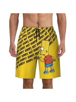 The Simpsons Homer & Bart Mesh Basketball Shorts – Men's Gym Shorts, Officially Licensed