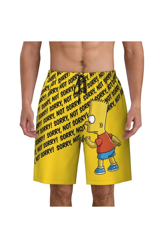 The Simpsons Mens Swim Trunks Quick Dry Swim Shorts Mesh Lining Bathing Suits Swimwear Beach Shorts with Pockets