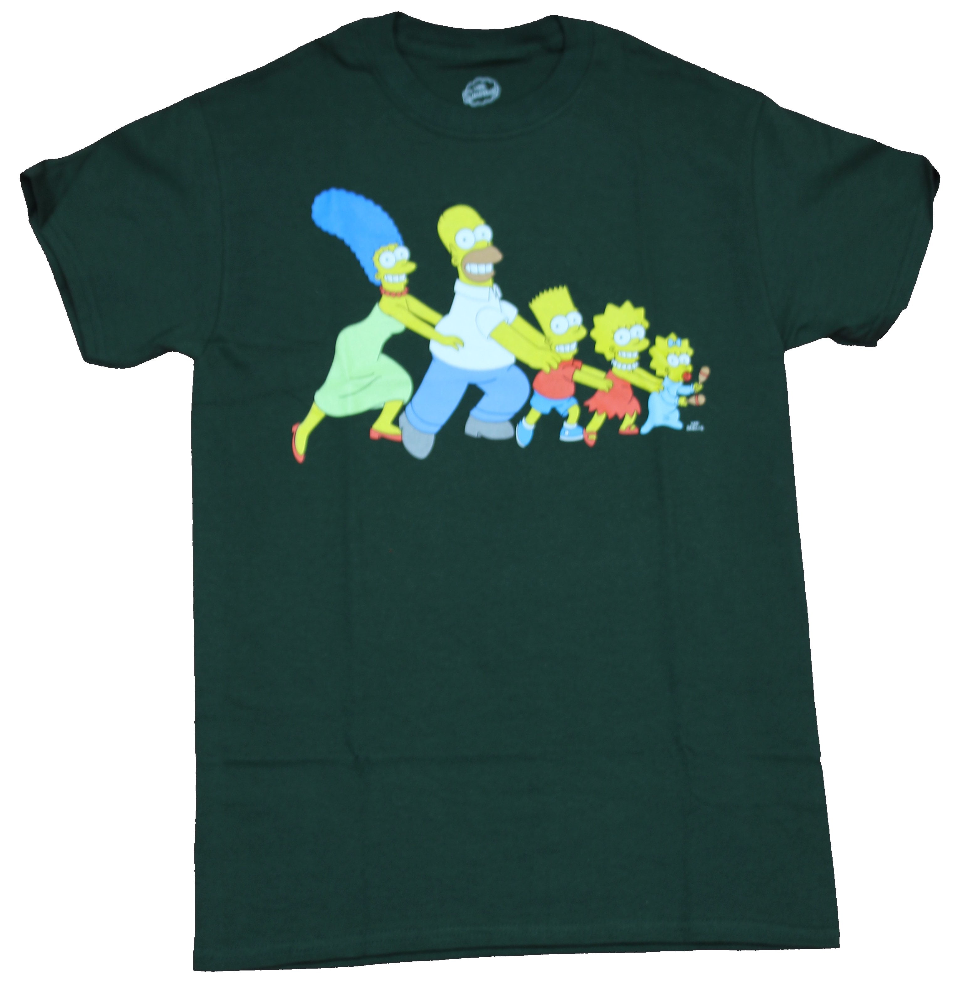 The Simpsons Mens TShirt Bart Homer Marge Lisa Maggie Conga Line
