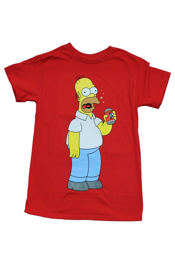 The Simpsons Mens T-Shirt - Homer Duff Beer Burp & Logo