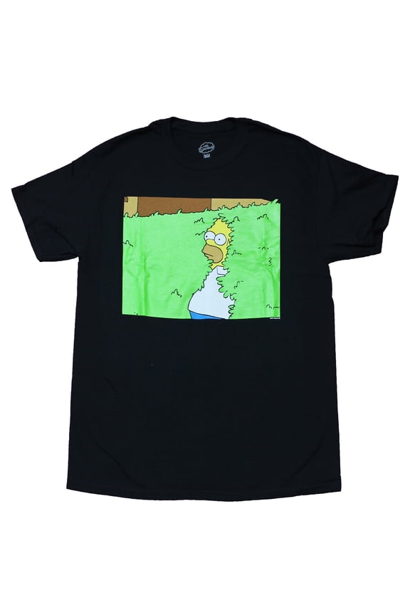 The Simpsons Mens T-Shirt - Homer in The Bushes Meme (X-Large)