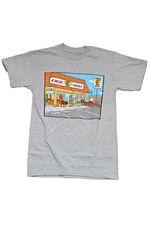 The Simpsons Mens T-Shirt - Kwik-E-Mart Store Front Image (Large)