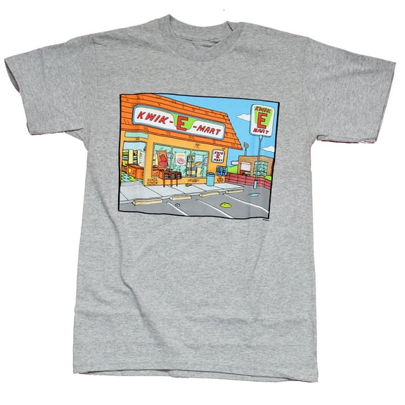 The Simpsons Mens T-Shirt - Kwik-E-Mart Store Front Image (Medium)