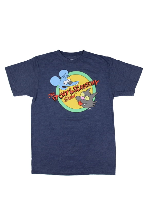 The Simpsons Mens' The Itchy And Scratchy Show Logo Graphic Print T-Shirt, 2XL