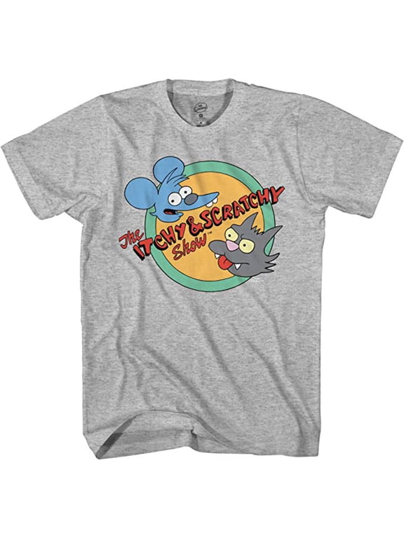 The Simpsons Mens t-Shirt - Itchy and Scratchy Show Logo T-Shirt for Adults (2X-Large)