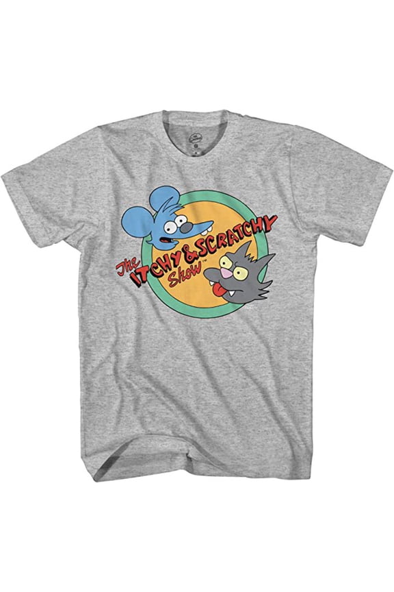 The Simpsons Mens t-Shirt - Itchy and Scratchy Show Logo T-Shirt for Adults (2X-Large)