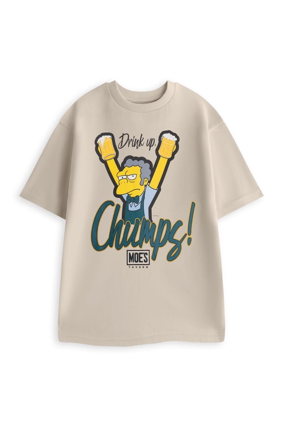 Moe's Tavern Mens Oatmeal Short Sleeved T-Shirt | XXL | Made by Vanilla Underground