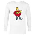 thumbnail image 1 of The Simpsons Ned Flanders Singing Heart - Long Sleeve T-Shirt for Men – Customized-White, 1 of 5