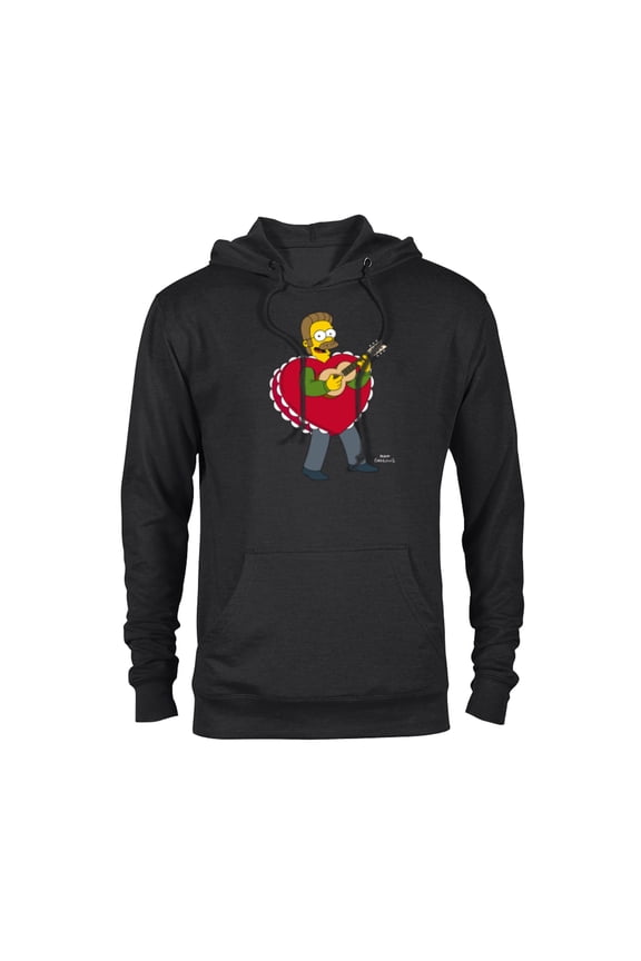 Ned Flanders Singing Heart - Pullover Hoodie for Adults – Customized-Black