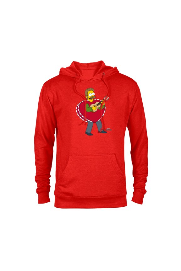 Ned Flanders Singing Heart - Pullover Hoodie for Adults – Customized-Red Heather