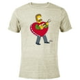 thumbnail image 1 of The Simpsons Ned Flanders Singing Heart - Short Sleeve Blended T-Shirt for Adults – Customized-Yellow, 1 of 5