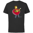 thumbnail image 1 of The Simpsons Ned Flanders Singing Heart - Short Sleeve Cotton T-Shirt for Adults - Customized-Black, 1 of 5