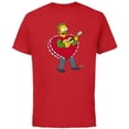 thumbnail image 1 of The Simpsons Ned Flanders Singing Heart - Short Sleeve Cotton T-Shirt for Adults - Customized-Red, 1 of 5
