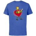 thumbnail image 1 of The Simpsons Ned Flanders Singing Heart - Short Sleeve Cotton T-Shirt for Adults - Customized-Royal Heather, 1 of 5