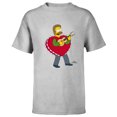 thumbnail image 1 of The Simpsons Ned Flanders Singing Heart - Short Sleeve T-Shirt for Kids – Customized-Athletic Heather, 1 of 5