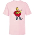 thumbnail image 1 of The Simpsons Ned Flanders Singing Heart - Short Sleeve T-Shirt for Kids – Customized-Soft Pink, 1 of 5