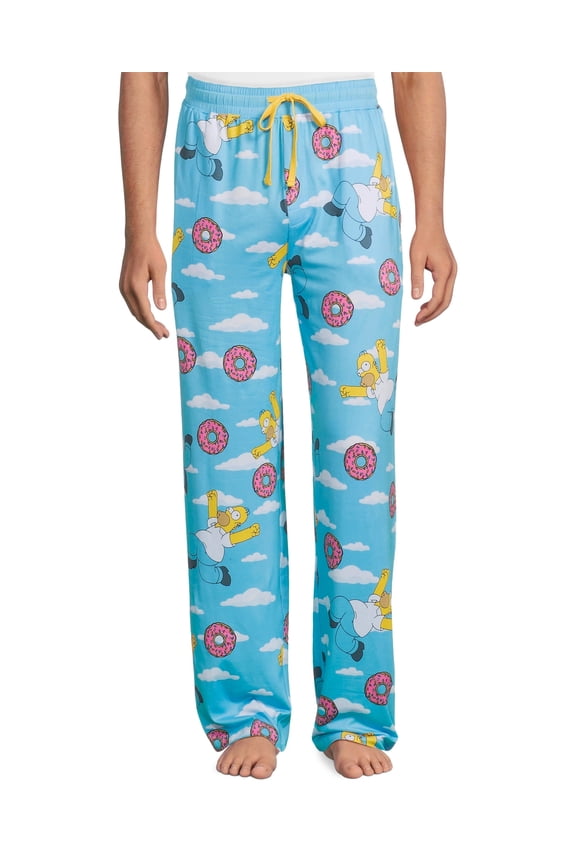 The Simpsons Pajama Pants Men's Homer Simpson In The Sky Lounge PJ Bottoms
