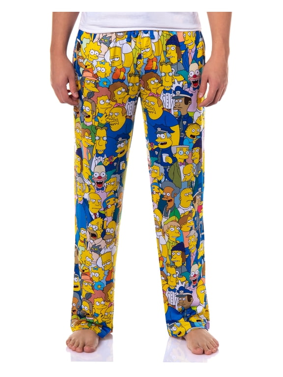 The Simpsons Pants Men's Characters of Springfield Adult Lounge Sleep Pajamas