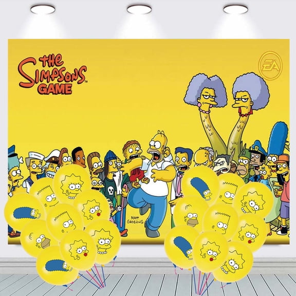 The Simpsons Party Decorations Balloons Taspestry Backdrop Banner Wall Decor Background Poster Decor Supplies
