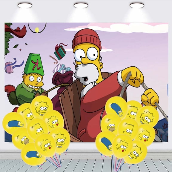 The Simpsons Party Decorations Balloons Taspestry Backdrop Banner Wall Decor Background Poster Decor Supplies