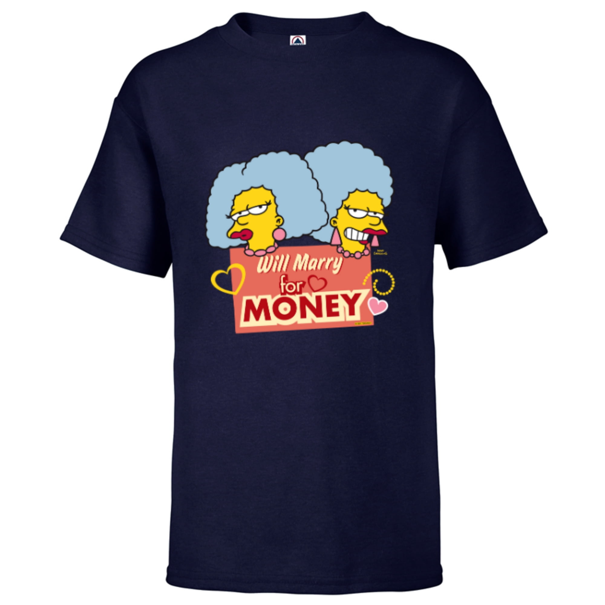 The Simpsons Patty and Selma Will Marry for Money Retro - Pullover Hoodie  for Adults - Customized-Black 
