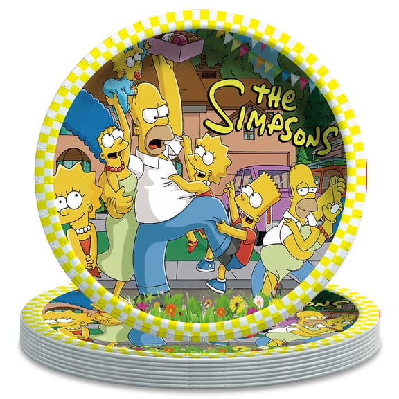 Simpson Birthday Decorations Plates Party Supplies Tableware Disposable Dinnerware