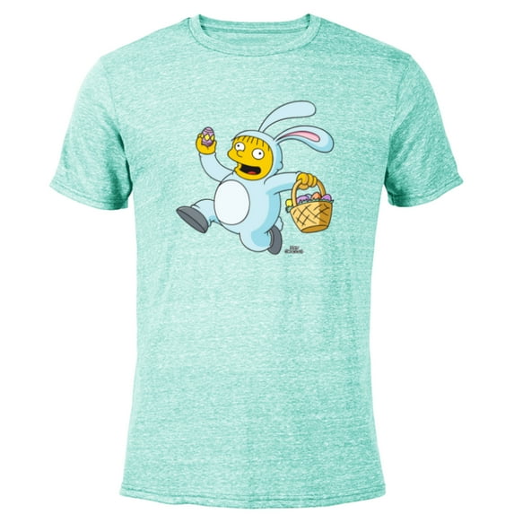 The Simpsons Ralph Wiggum Easter Bunny Funny - Short Sleeve Blended T-Shirt for Adults - Customized-Ocean Blue