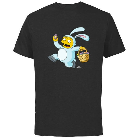 The Simpsons Ralph Wiggum Easter Bunny Funny - Short Sleeve Cotton T-Shirt for Adults - Customized-Black