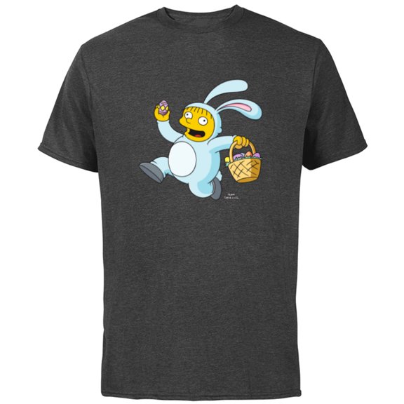 The Simpsons Ralph Wiggum Easter Bunny Funny - Short Sleeve Cotton T-Shirt for Adults - Customized-Charcoal