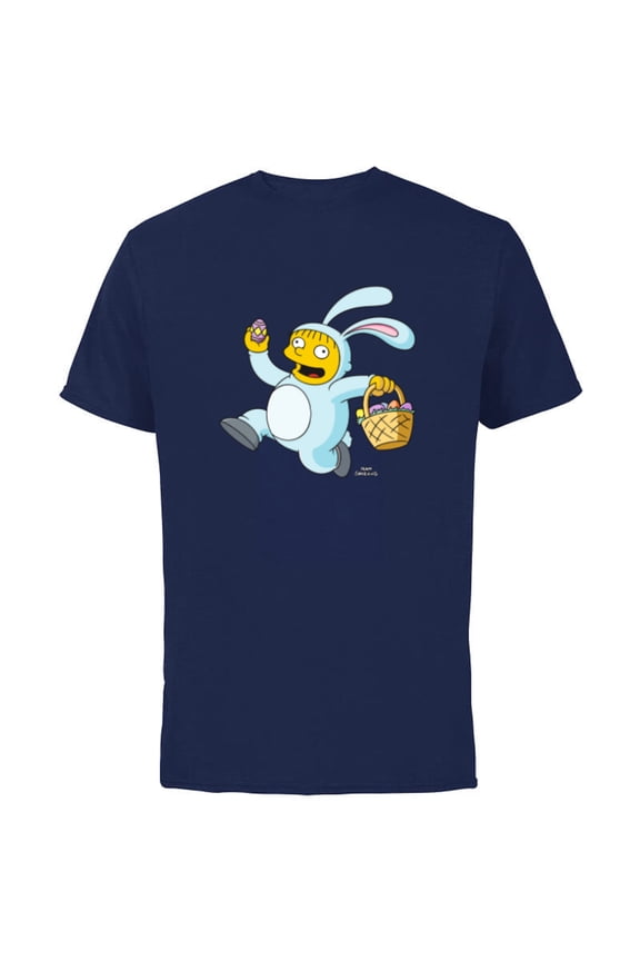 Ralph Wiggum Easter Bunny Funny - Short Sleeve Cotton T-Shirt for Adults - Customized-Navy